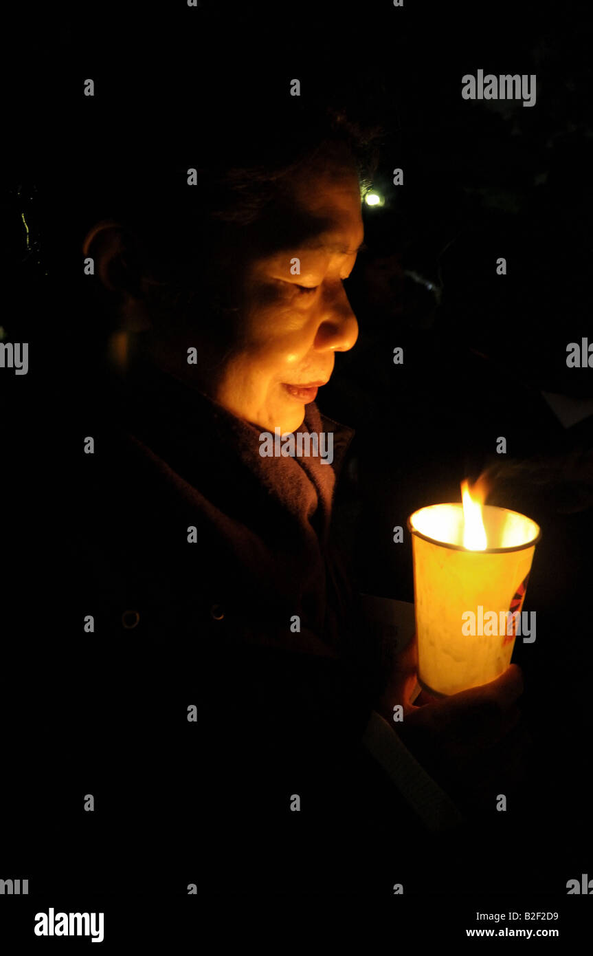 Candlelight Vigil, Free Tibet Stock Photo