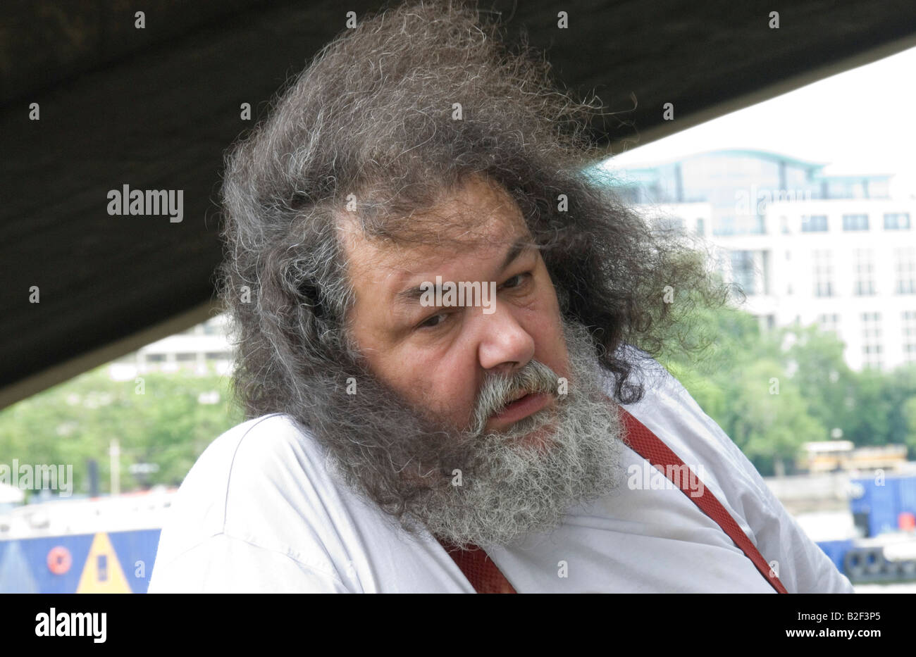 Fat Man With Long Hair High Resolution Stock Photography and Images - Alamy