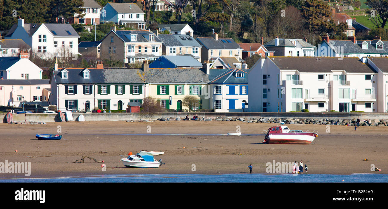 Low tide at the coastal town of Instow in Devon England Stock Photo