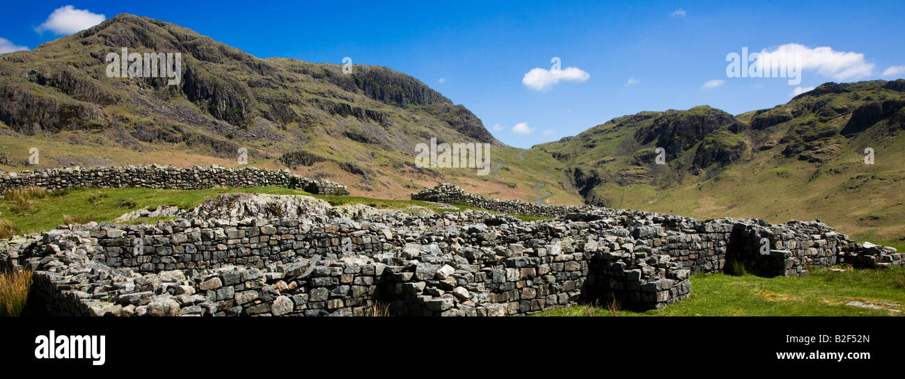 Hardknott Castle Ancient Roman Fortress Mediobogdvm, Eskdale The 'Lake District' Cumbria England UK Stock Photo