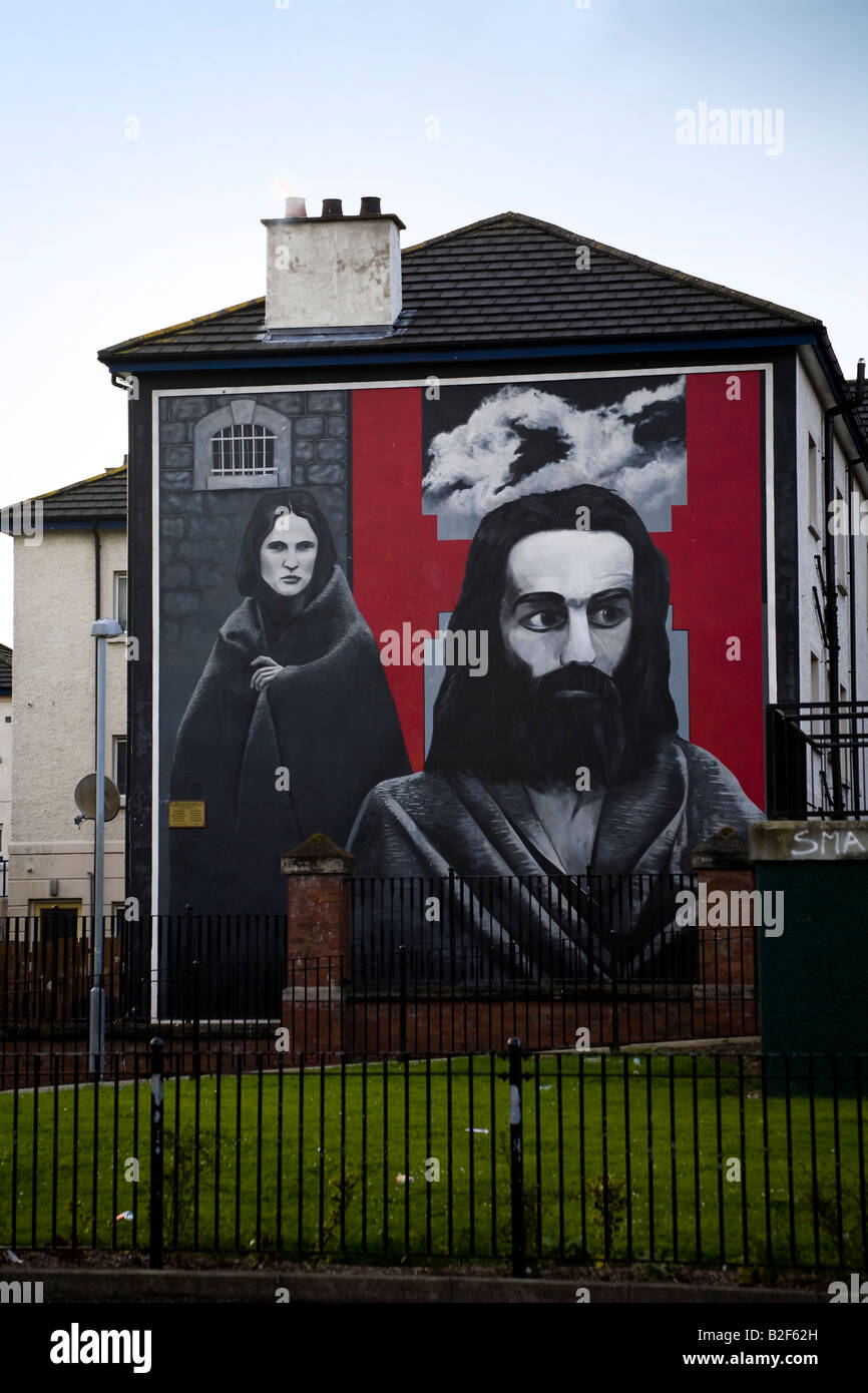 The Hunger Strike mural by the Bogside Artists, in the predominantly