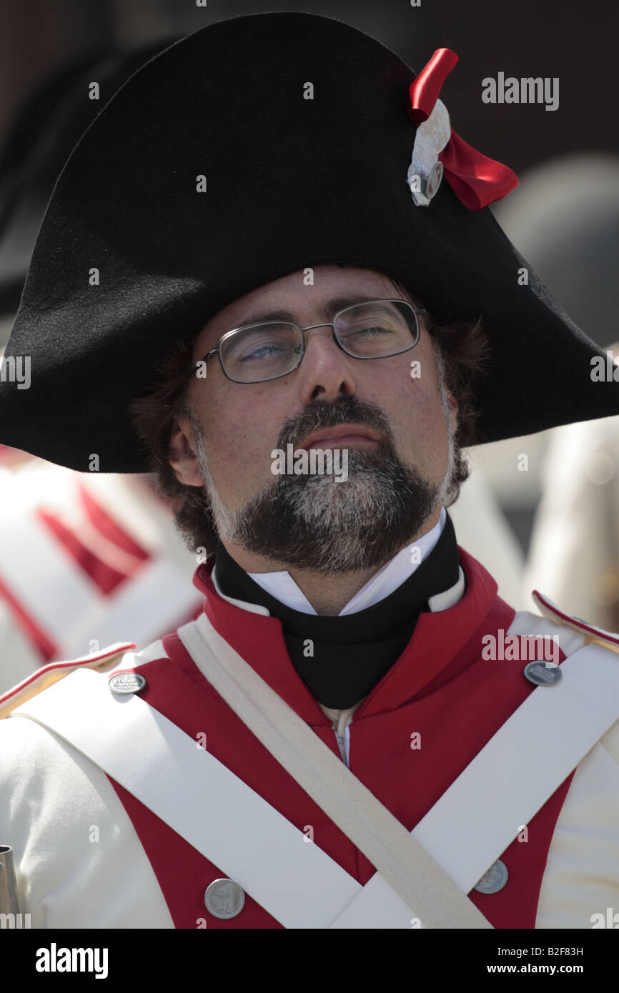 A member of the Spanish forces during a reenactment of the 1797 battle of Santa Cruz, Tenerife Stock Photo