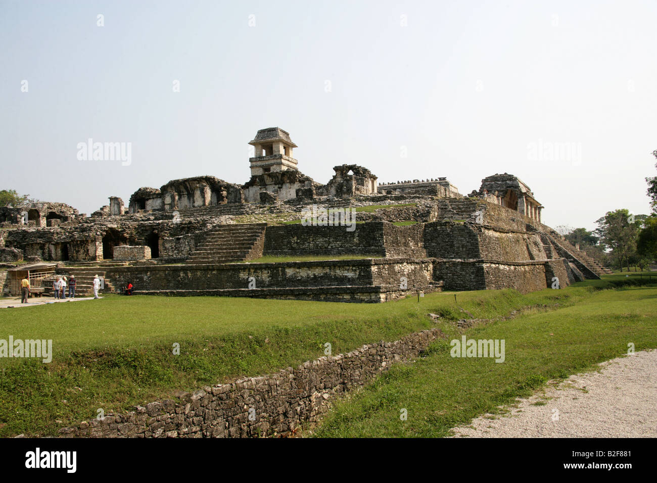 The Palace, Palenque Archeological Site, Chiapas State, Mexico Stock Photo