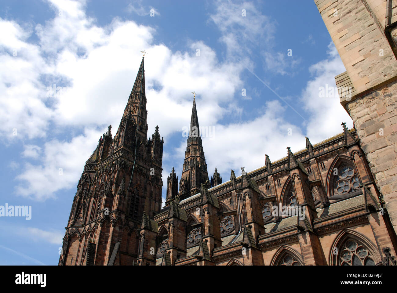 Lichfield Cathedral in Staffordshire England Stock Photo