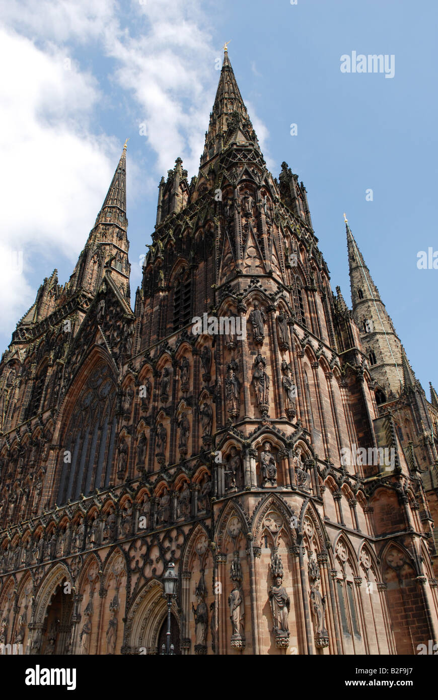 Lichfield Cathedral in Staffordshire England Stock Photo