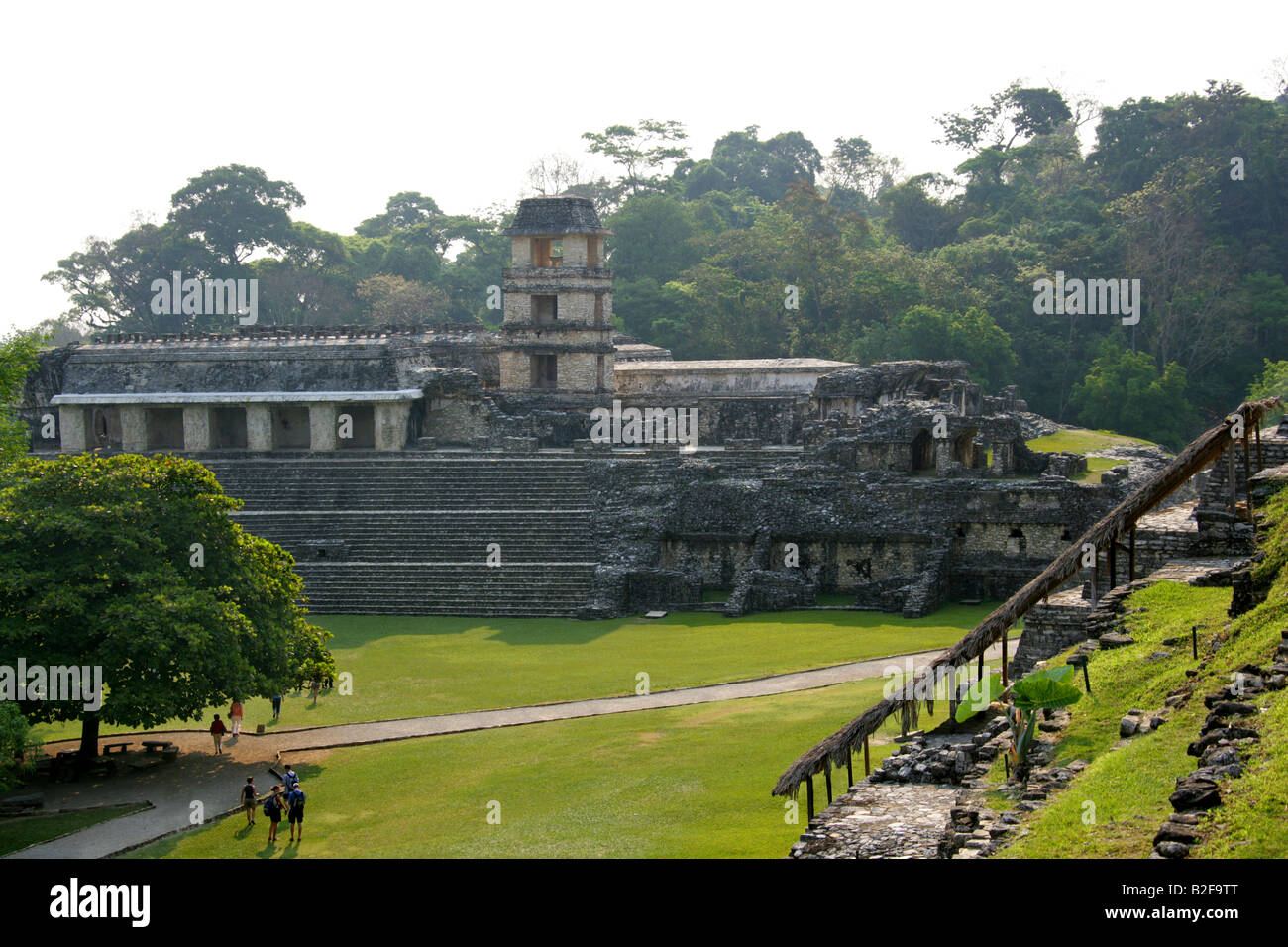 The Palace, Palenque Archeological Site, Chiapas State, Mexico Stock Photo