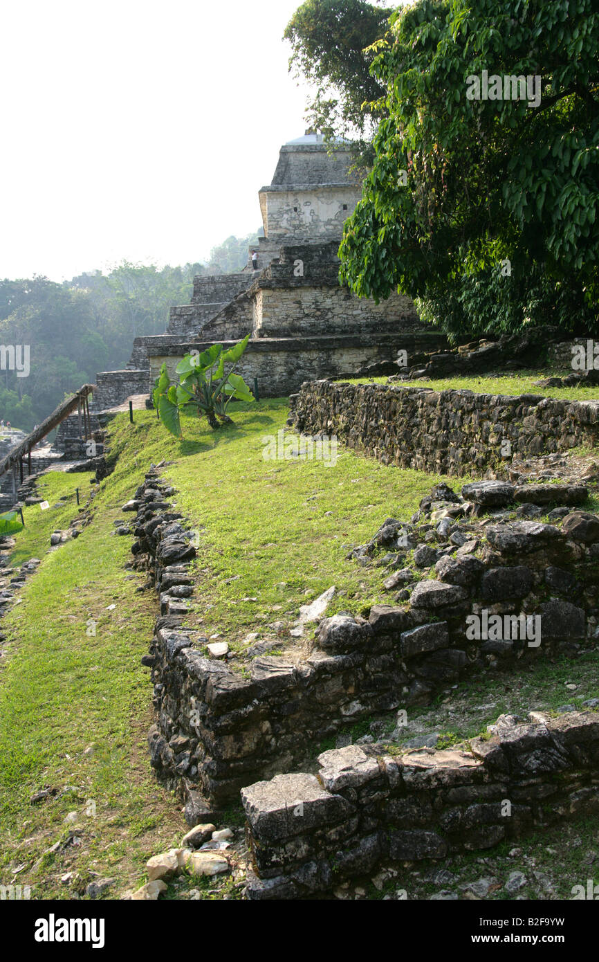 Temple XIII, Palenque Archeological Site, Chiapas State, Mexico Stock Photo