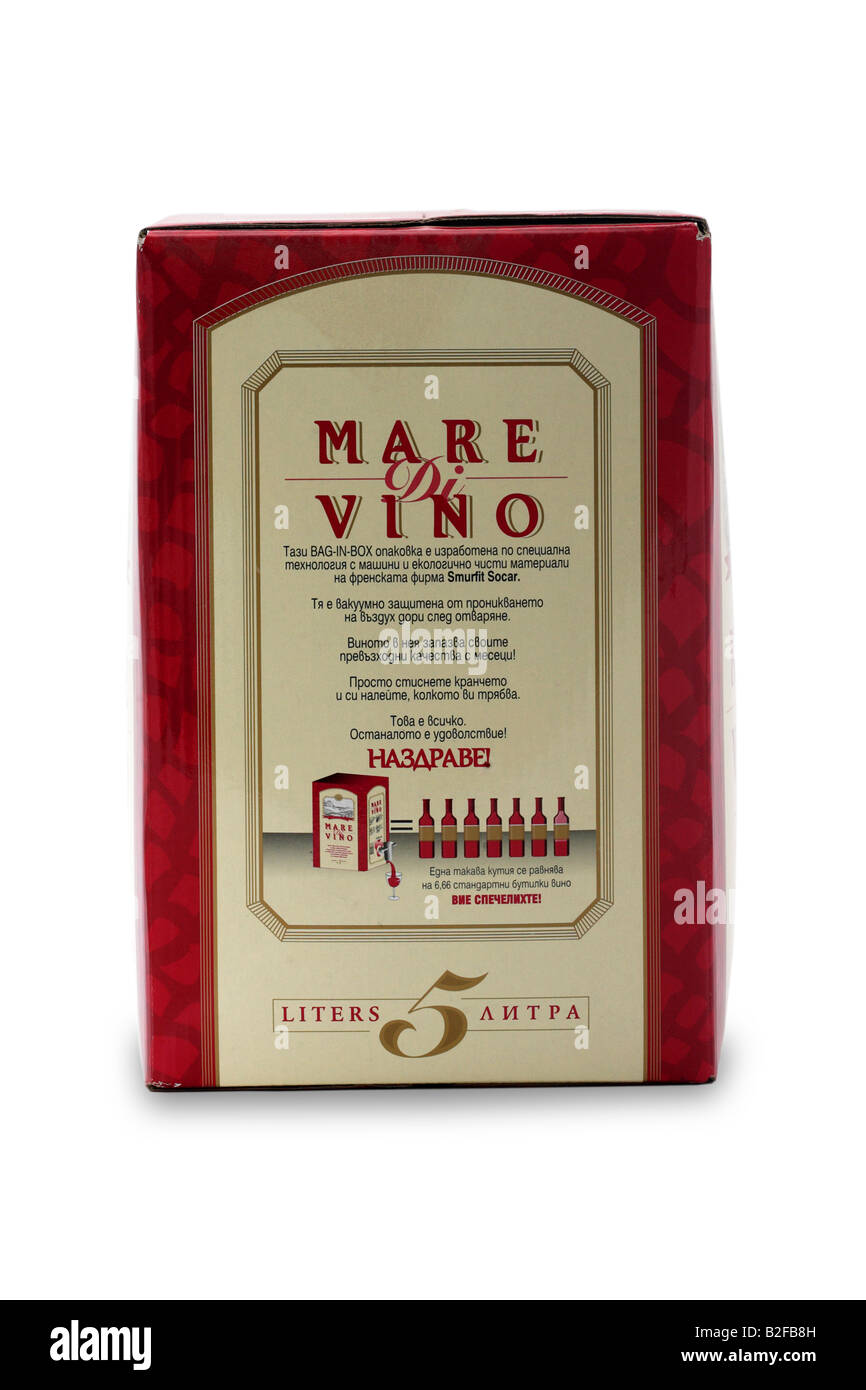 mare di vino red wine box Stock Photo