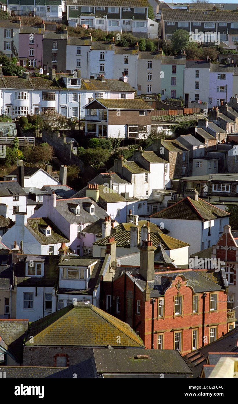 Houses in Brixham Devon Stock Photo Alamy