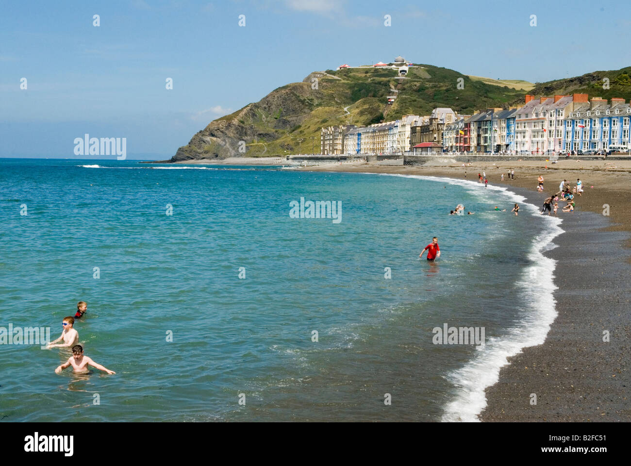 Aberystwyth Wales Ceredigion west coast mid Wales UK Seaside resort family on holiday