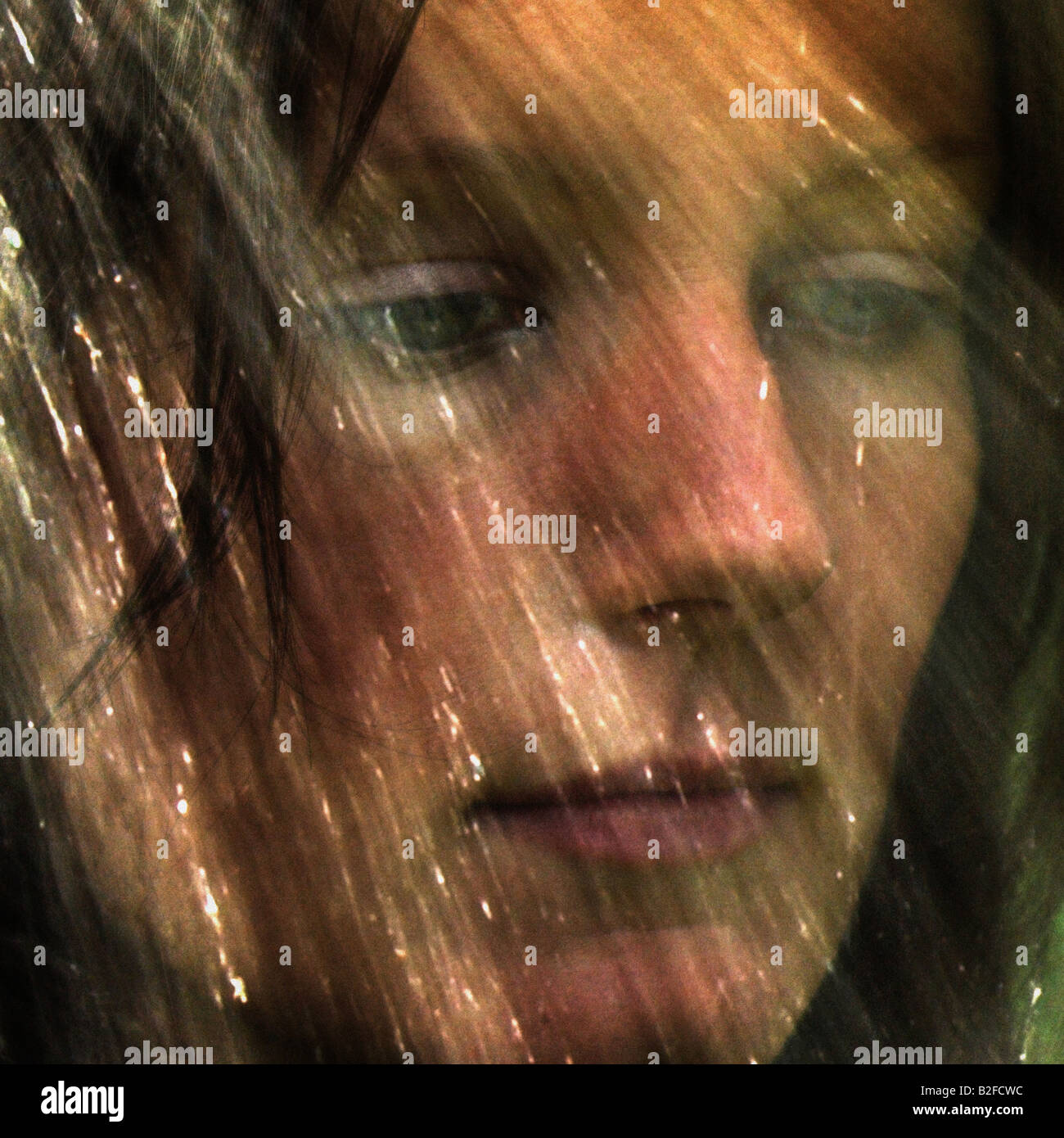 Rain and Raining and Young Woman Stock Photo - Alamy