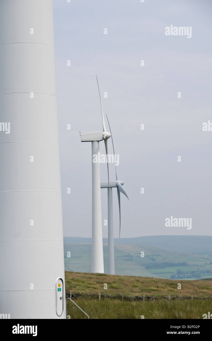 Wind turbines on a Windfarm Stock Photo