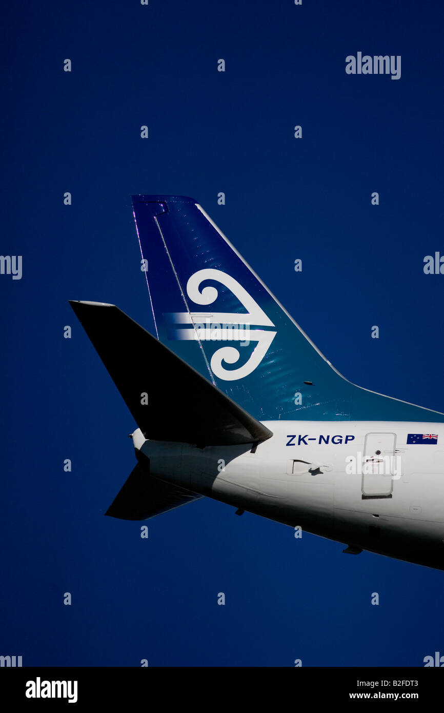 Air New Zealand KORU Logo on tail plane Stock Photo