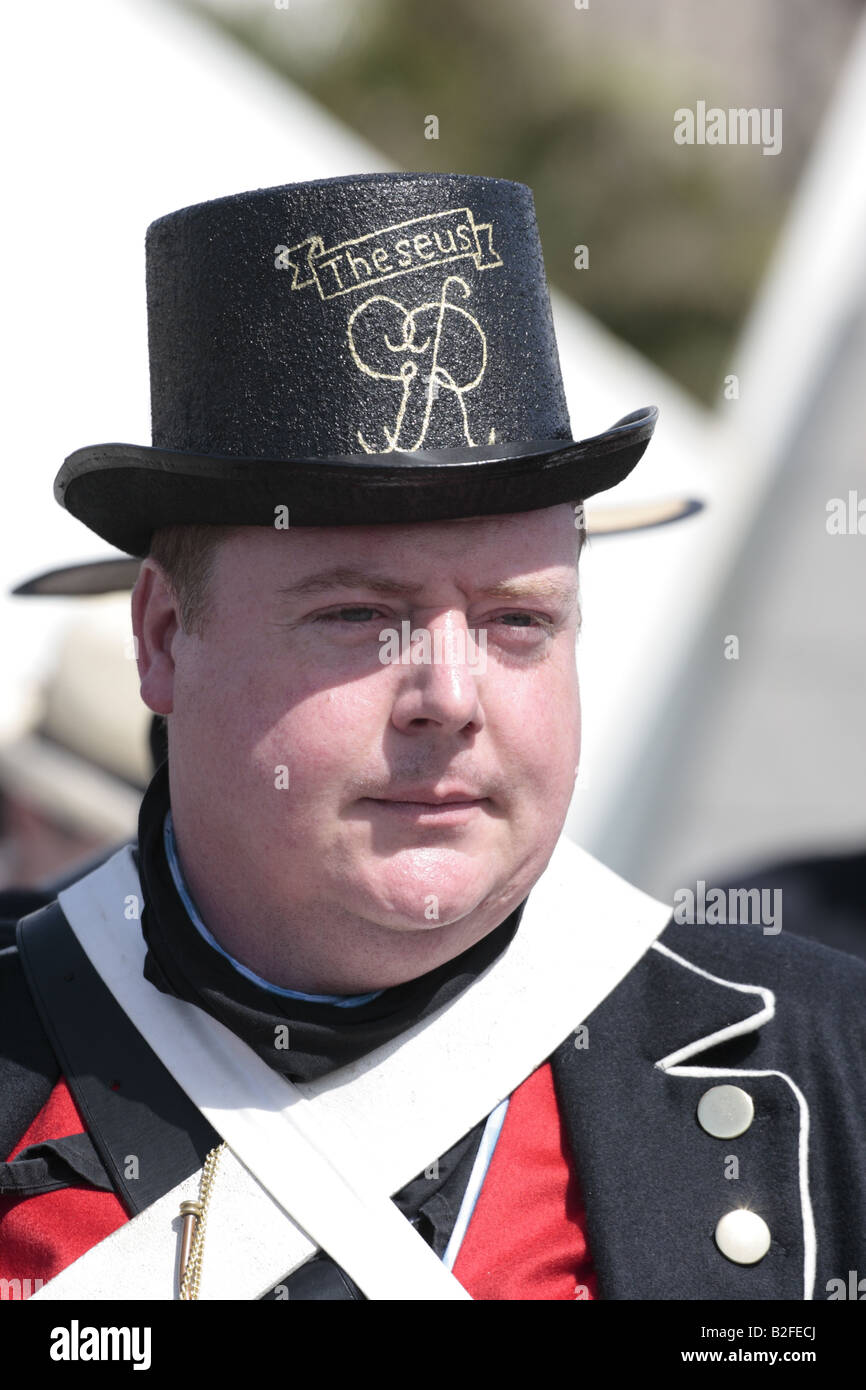 A British Navy sailor during a reenactment of the 1797 battle of Santa Cruz Stock Photo