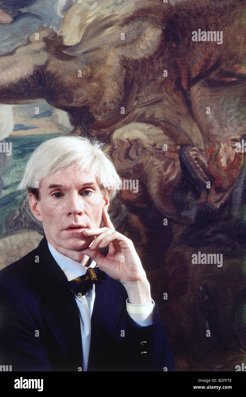 Portrait of Andy Warhol, American pop artist. Stock Photo