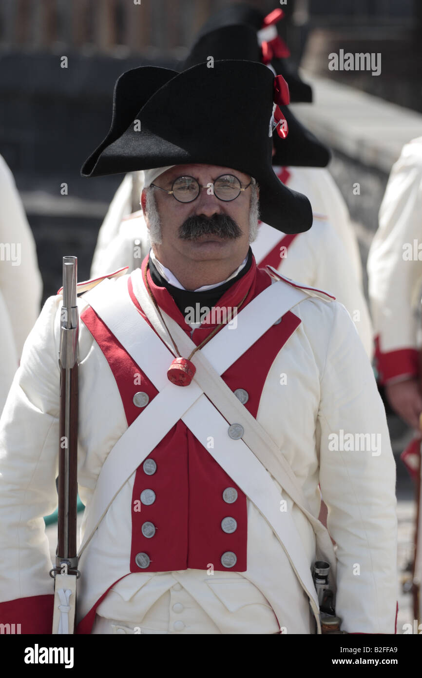 A member of the Spanish forces during a reenactment of the 1797 battle of Santa Cruz, Tenerife Stock Photo