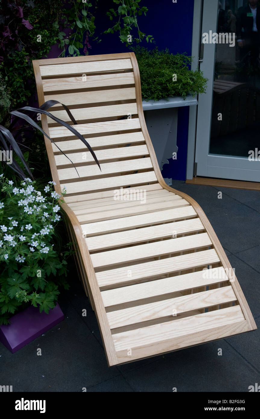 Wooden Garden Chair Stock Photo Alamy