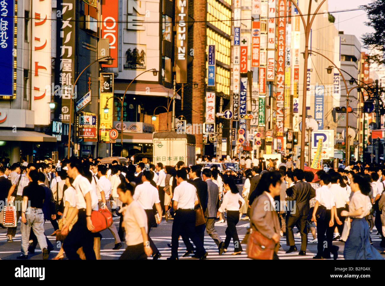 tokyo japan crowded street scene in  kabukicho tokyo Stock Photo