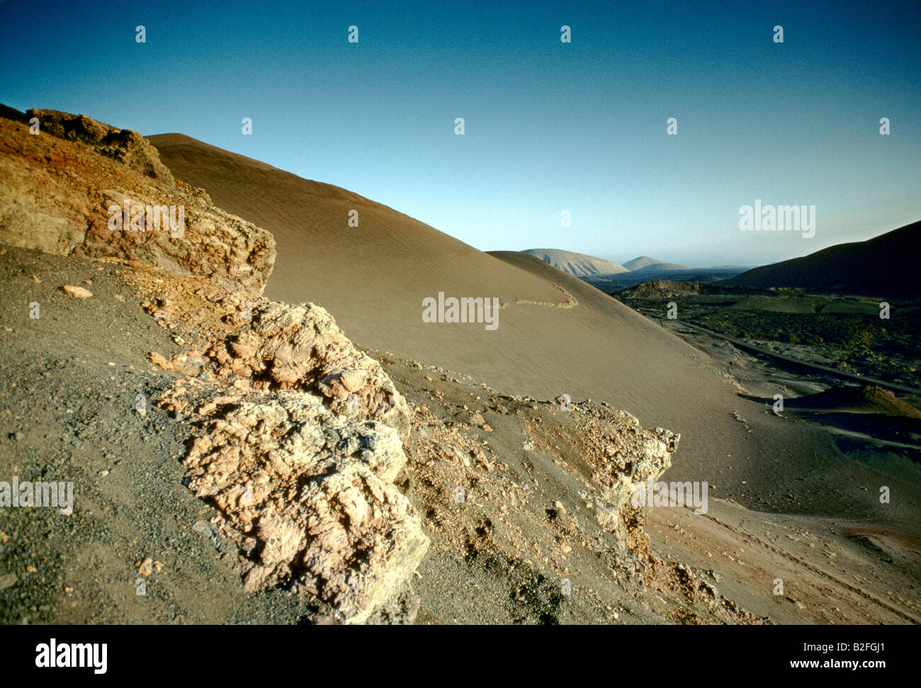 fire mountains timanfaya national park Stock Photo