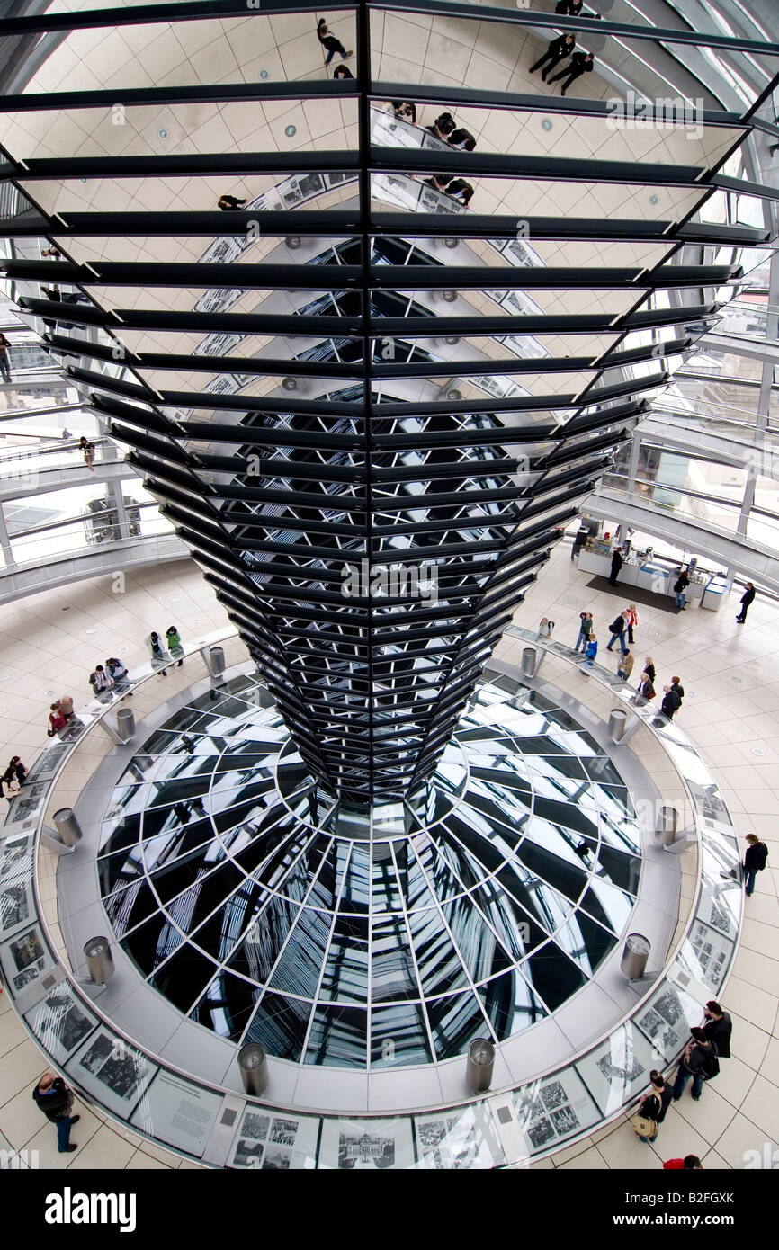 Germany, Berlin, Reichstag dome interior, elevated view Stock Photo