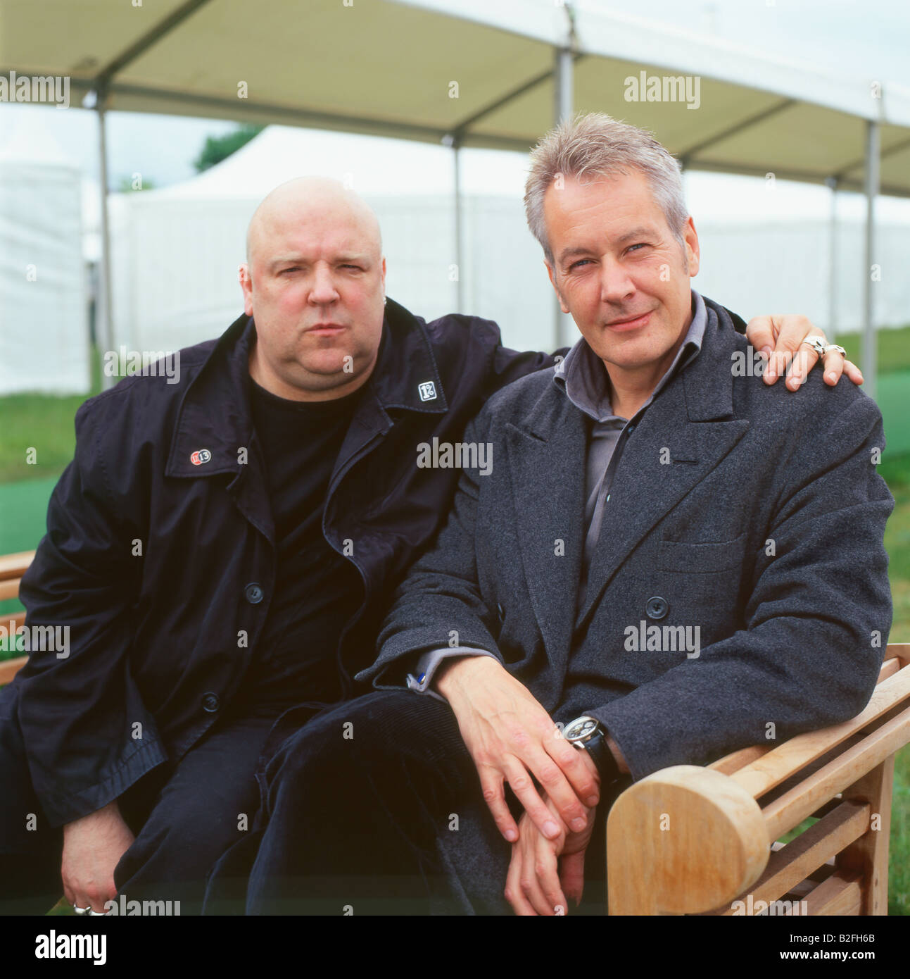 Childrens writing team Brian Williams and Rod Gordon at the 2008 Hay Festival, Hay-on-Wye, Wales UK Stock Photo