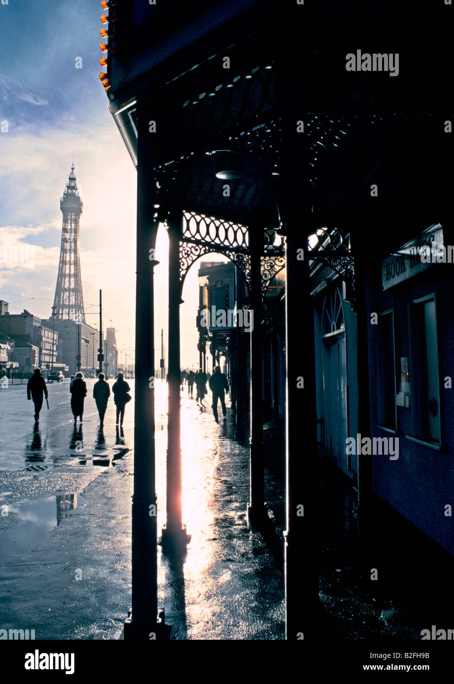 blackpool tower and pier glistening after the rain Stock Photo - Alamy