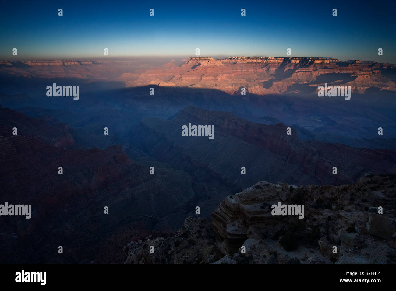 Grand Canyon at dawn looking North West from Desert View National Park ...