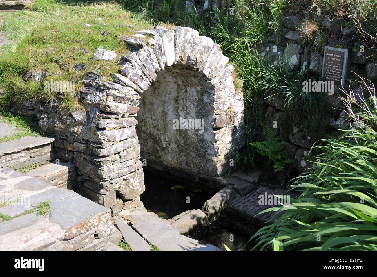 6th Centuary St Nons Well Celtic Healing Well St David's Pembrokeshire Wales Cymru Stock Photo