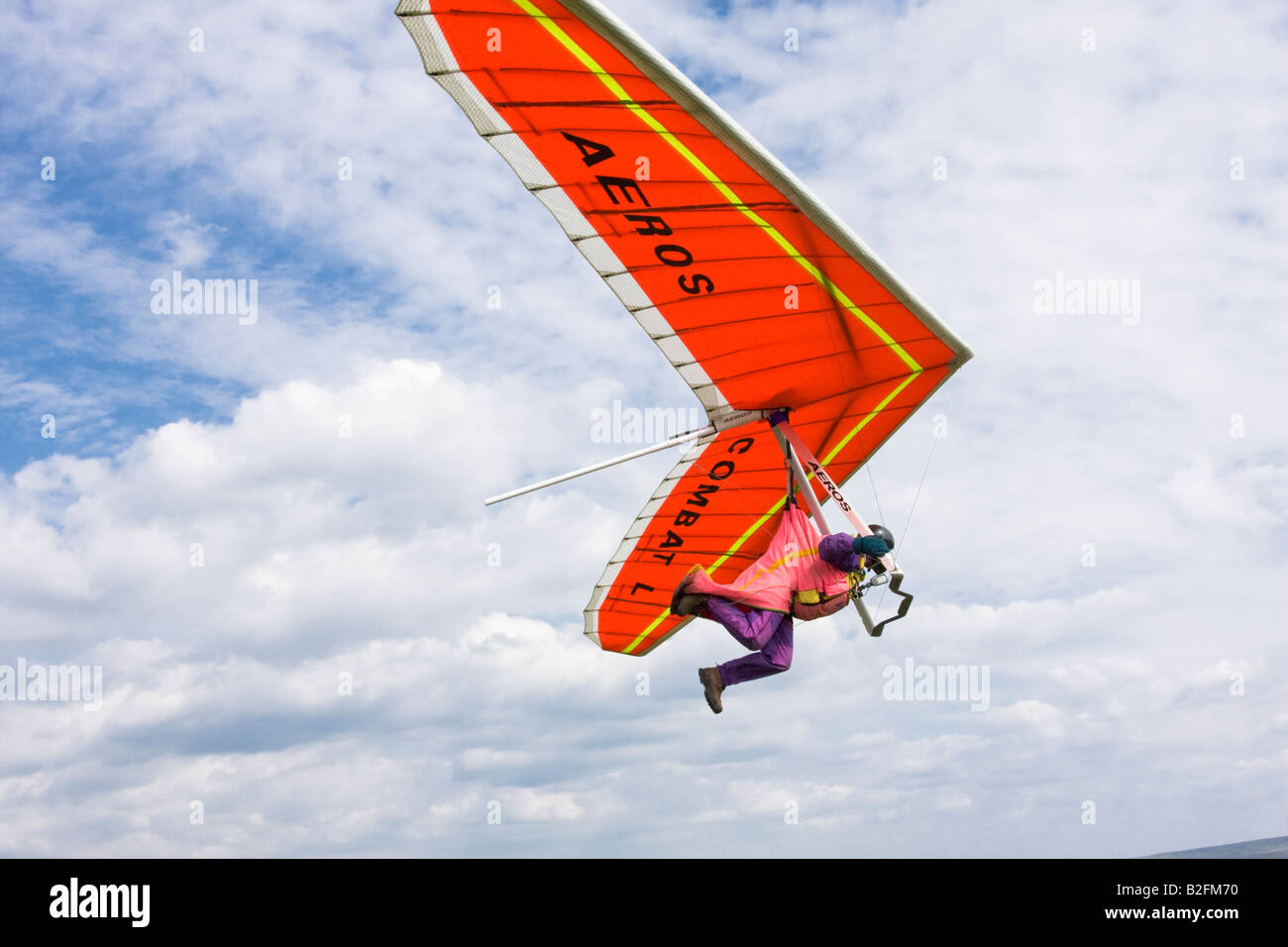 Hang Gliding Launch Sequence 10 of 12 off Buckstones Edge, West Yorkshire Stock Photo