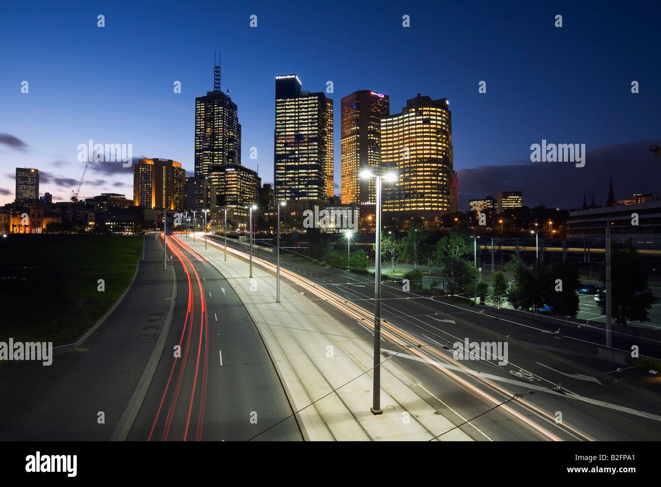 Traffic trails Melbourne, Victoria, AUSTRALIA Stock Photo Alamy