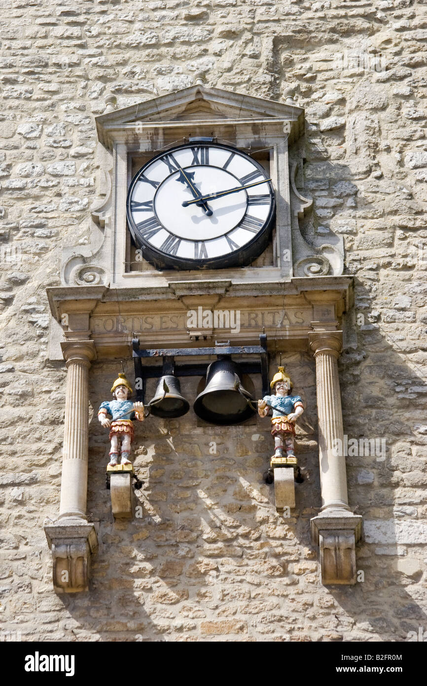 The Clock Mounted On The Carfax Tower Oxford Stock Photo