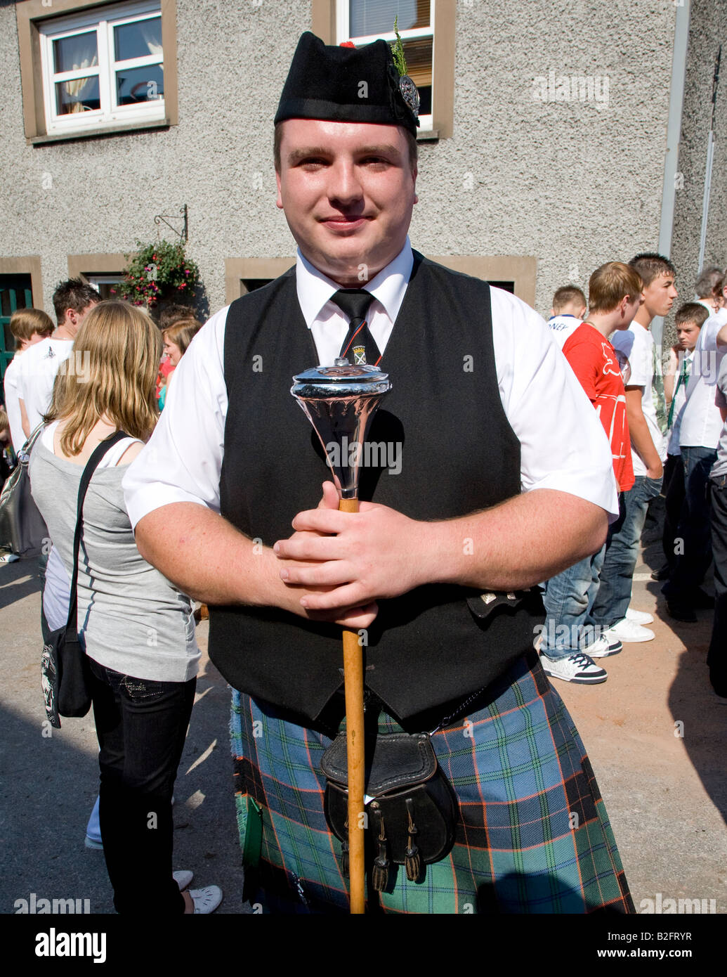 Scottish Pipe Band Leader Langholm Common Riding Langholm Scotland UK