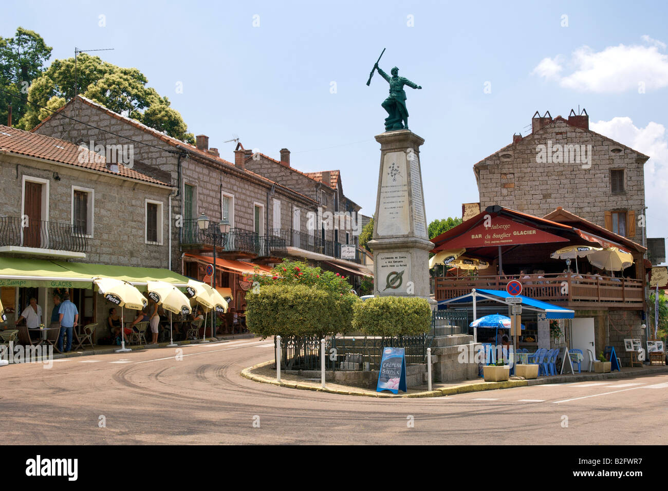 The town of Zonza in southeast Corsica. Stock Photo