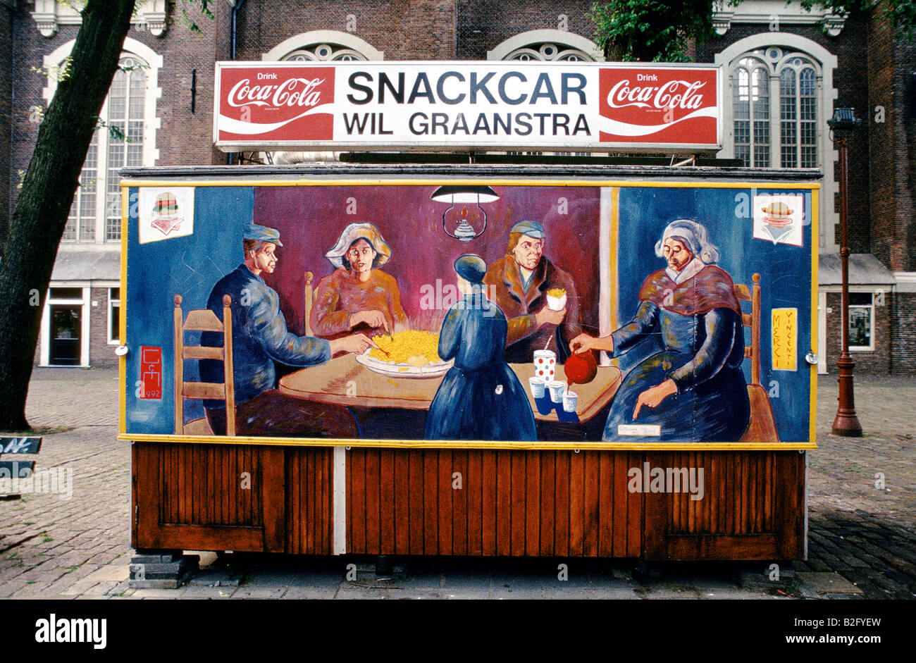 amsterdam holland snack bar mural 1993 Stock Photo Alamy