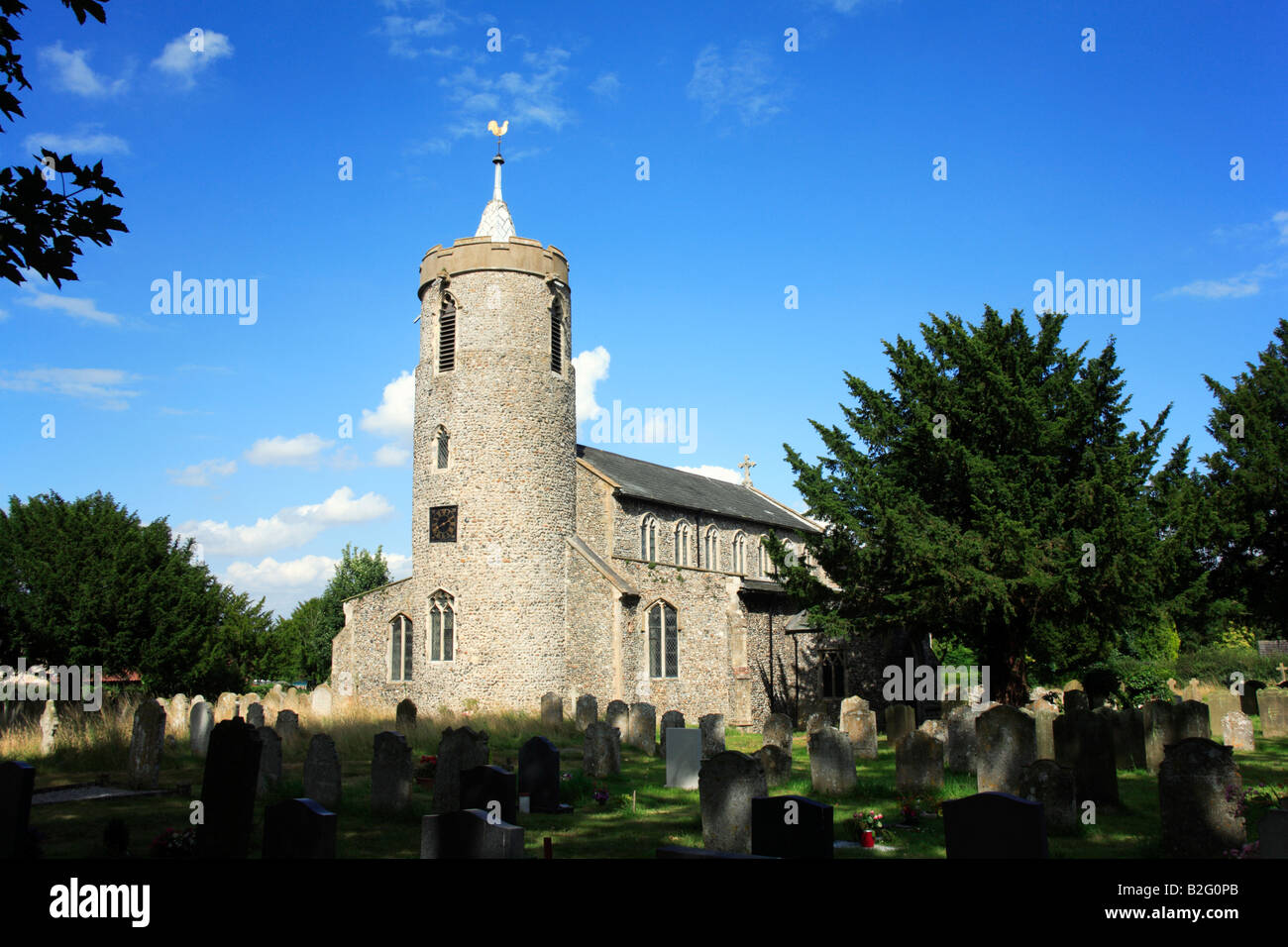Church of Saint Mary at Long Stratton, Norfolk, UK, showing the Rounded
