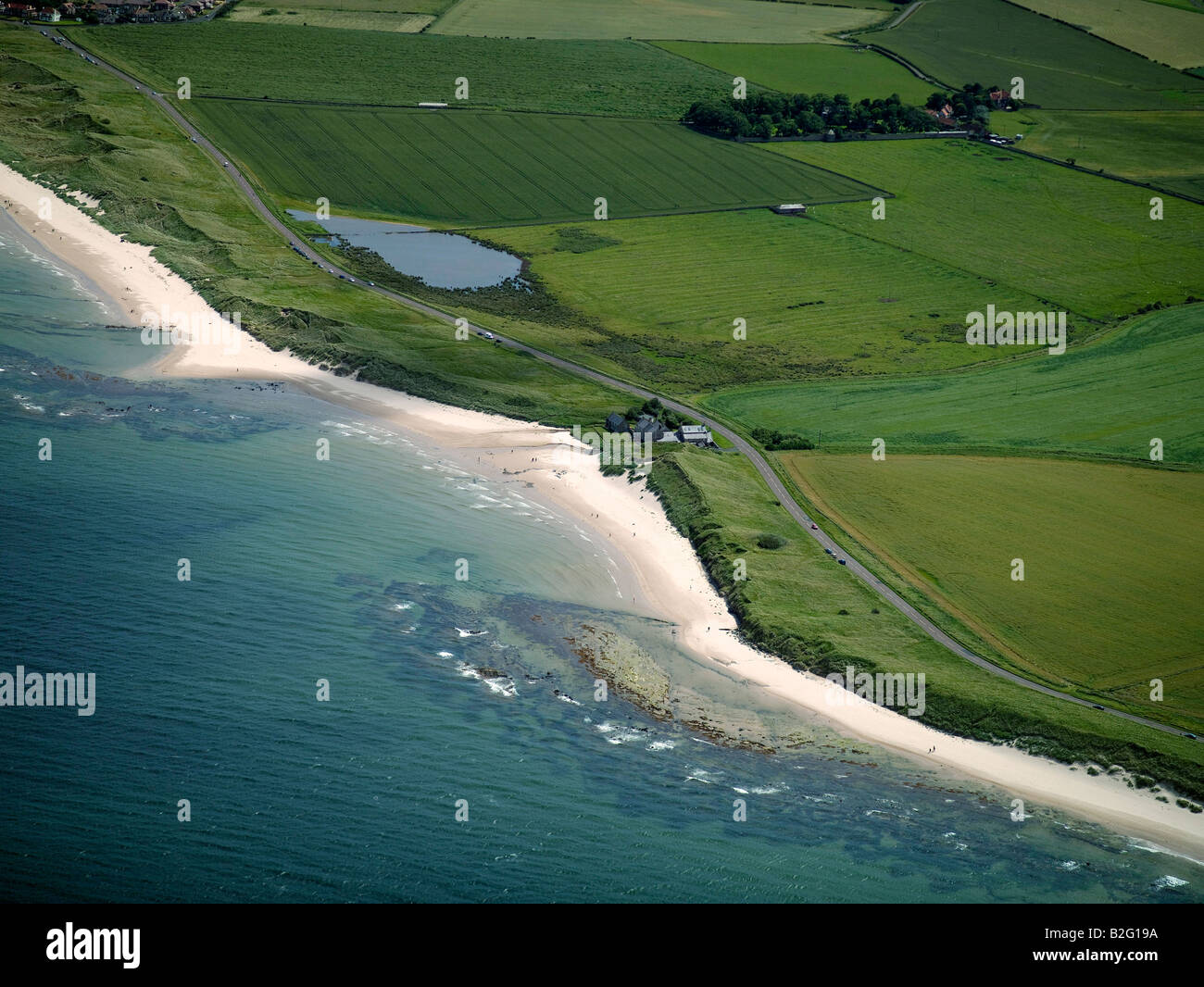 The beautiful Northumbrian Coast Nr Bamburgh, North East England Stock