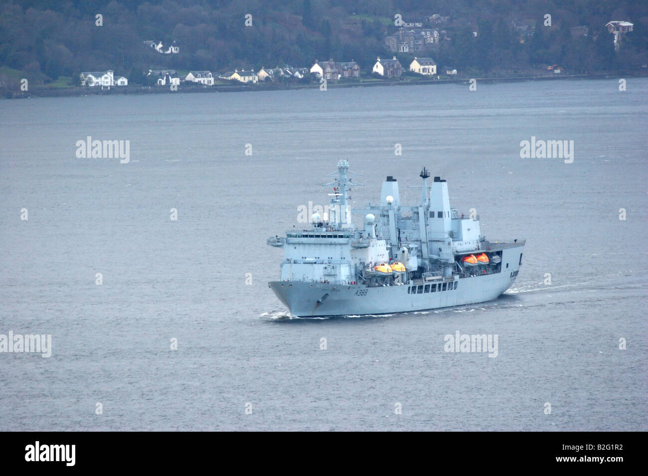 RFA Fort George A388 is a combined fleet stores ship and tanker of the Royal Fleet Auxiliary Stock Photo