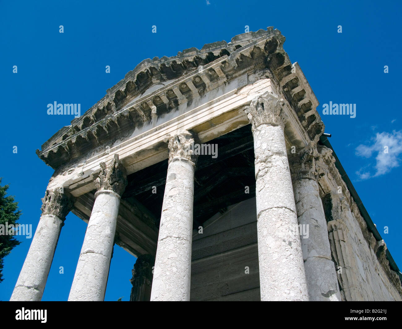 Augustus temple on Forum Pula Istria Croatia Stock Photo