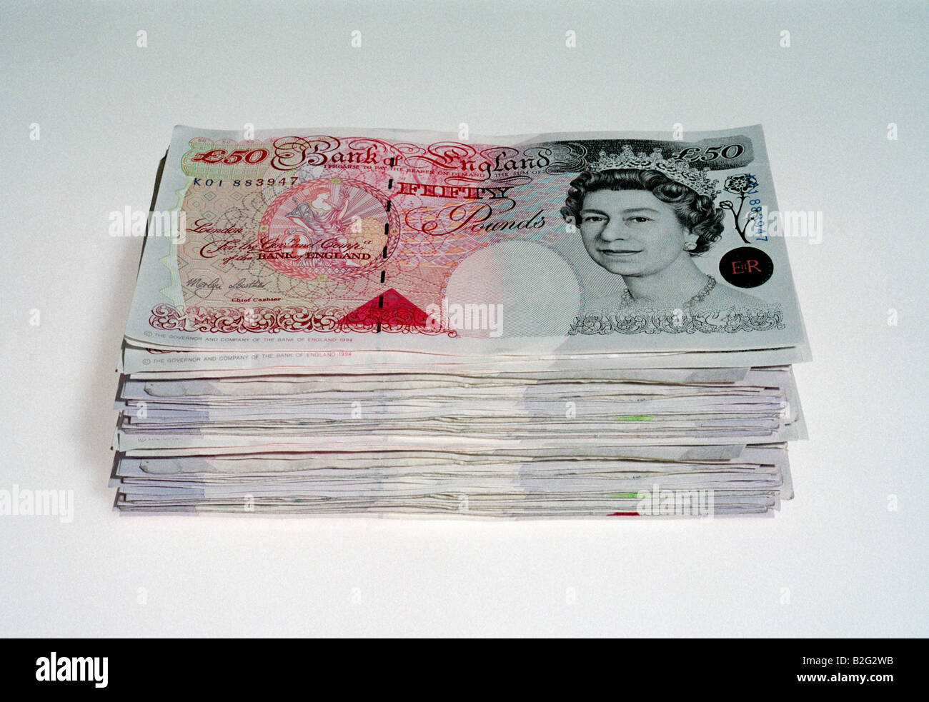 Pile Of British Bank Notes Stock Photo Alamy