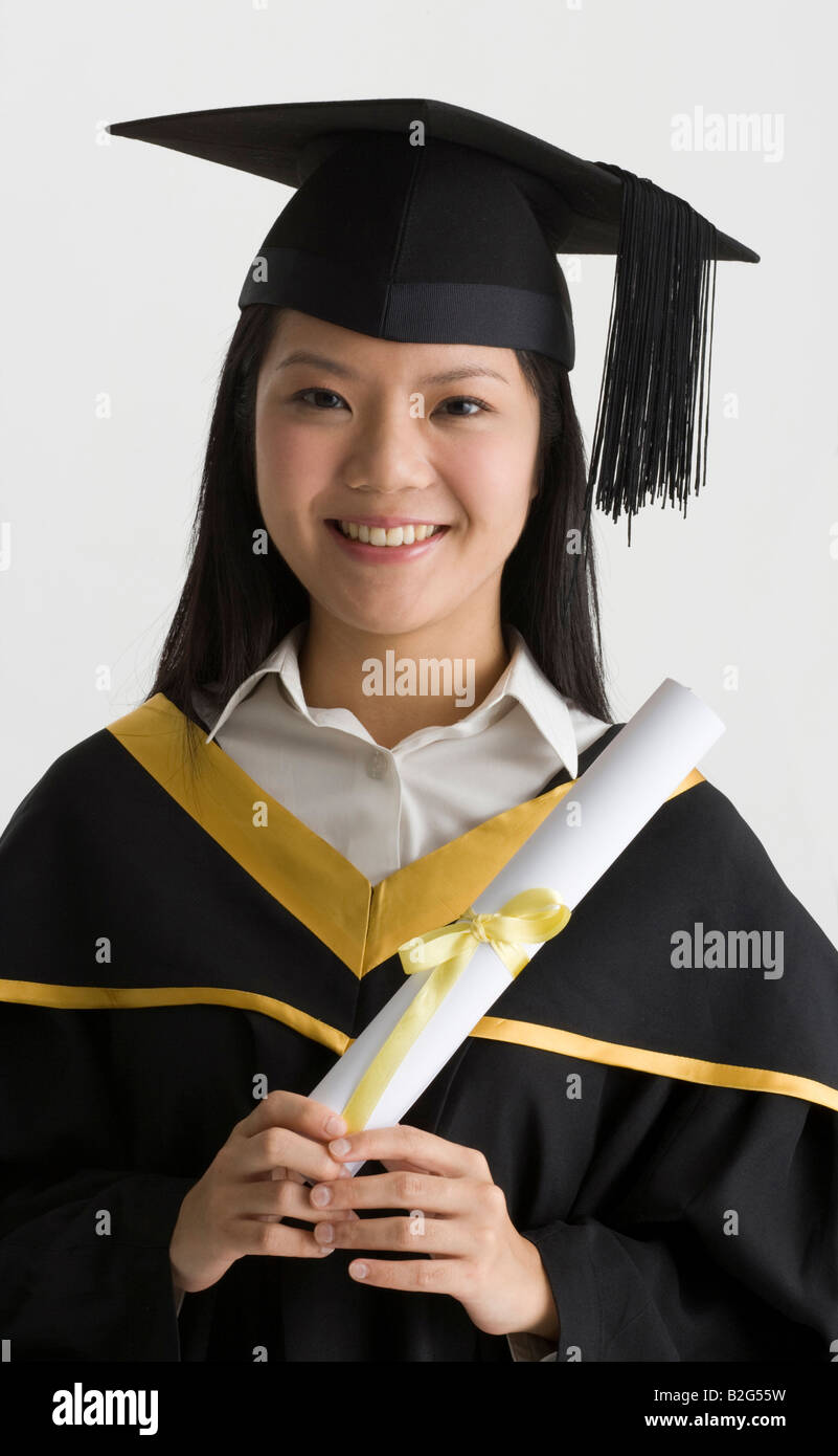 Graduate female student university diploma hi-res stock photography and ...
