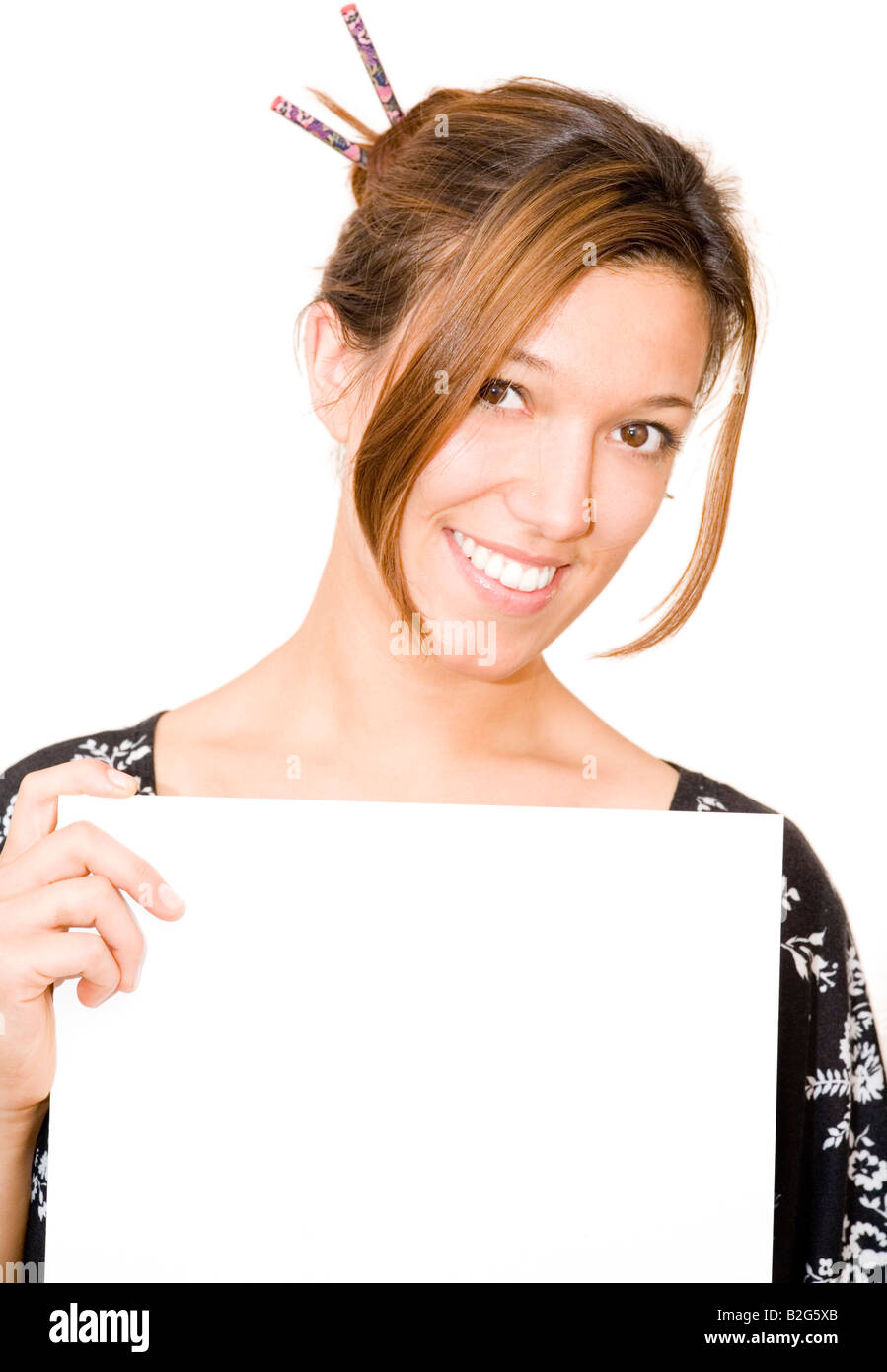 woman paper chic fancy stylish trendy fashion model voguish Stock Photo