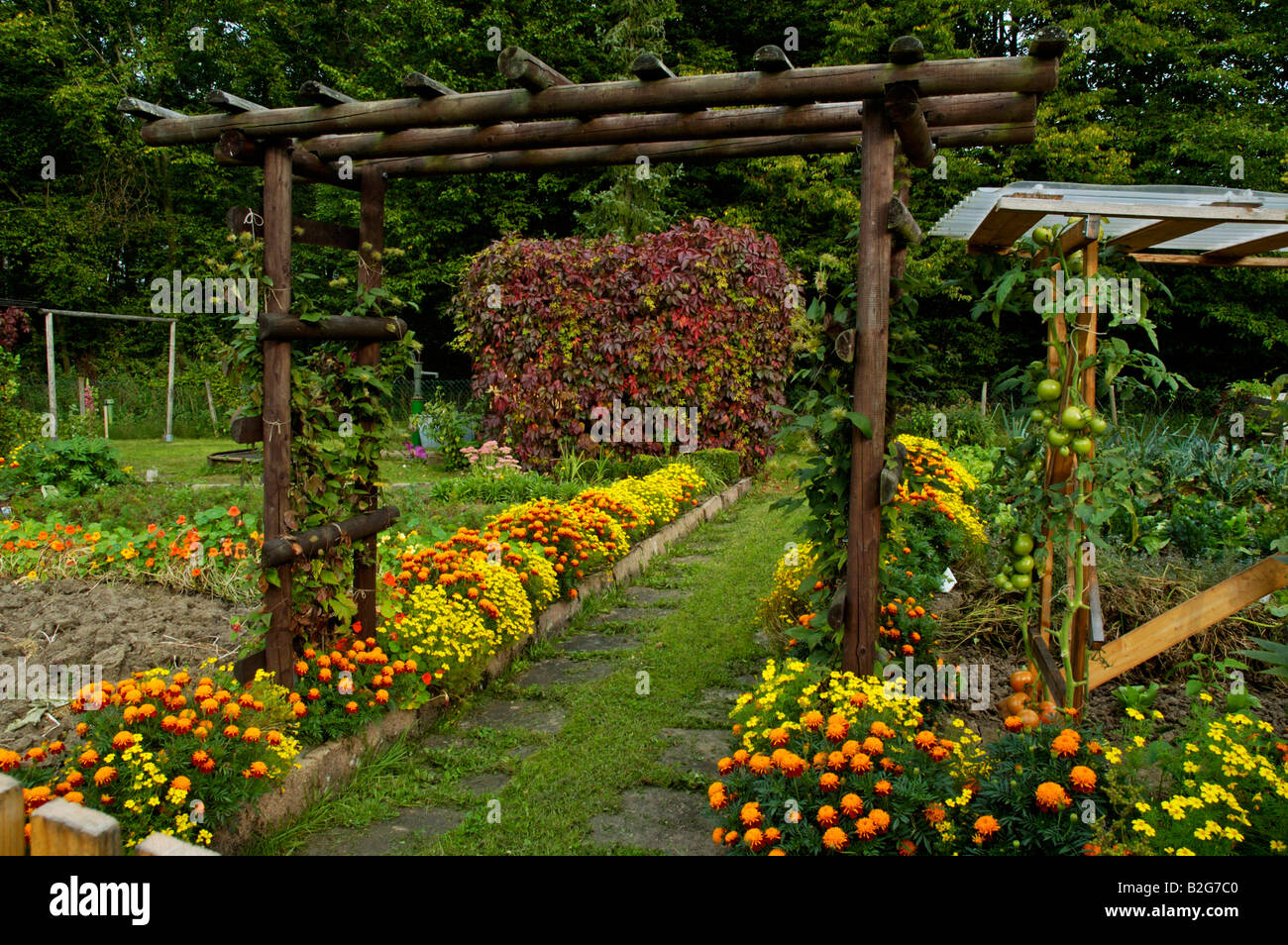 Cottage garden bauerngarten baden wuerttemberg hires stock photography