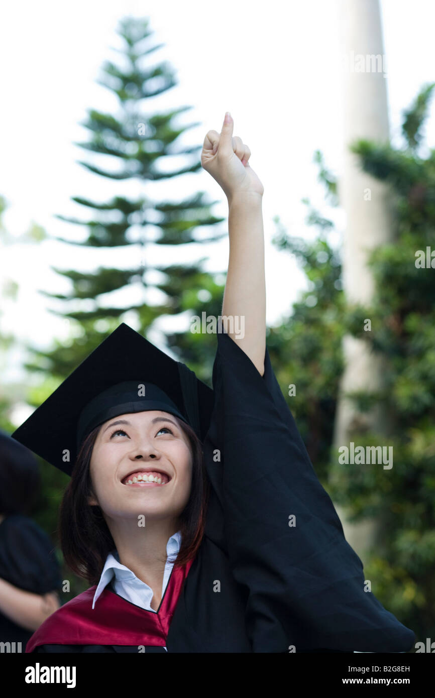Asian student hand raised university hi-res stock photography and ...