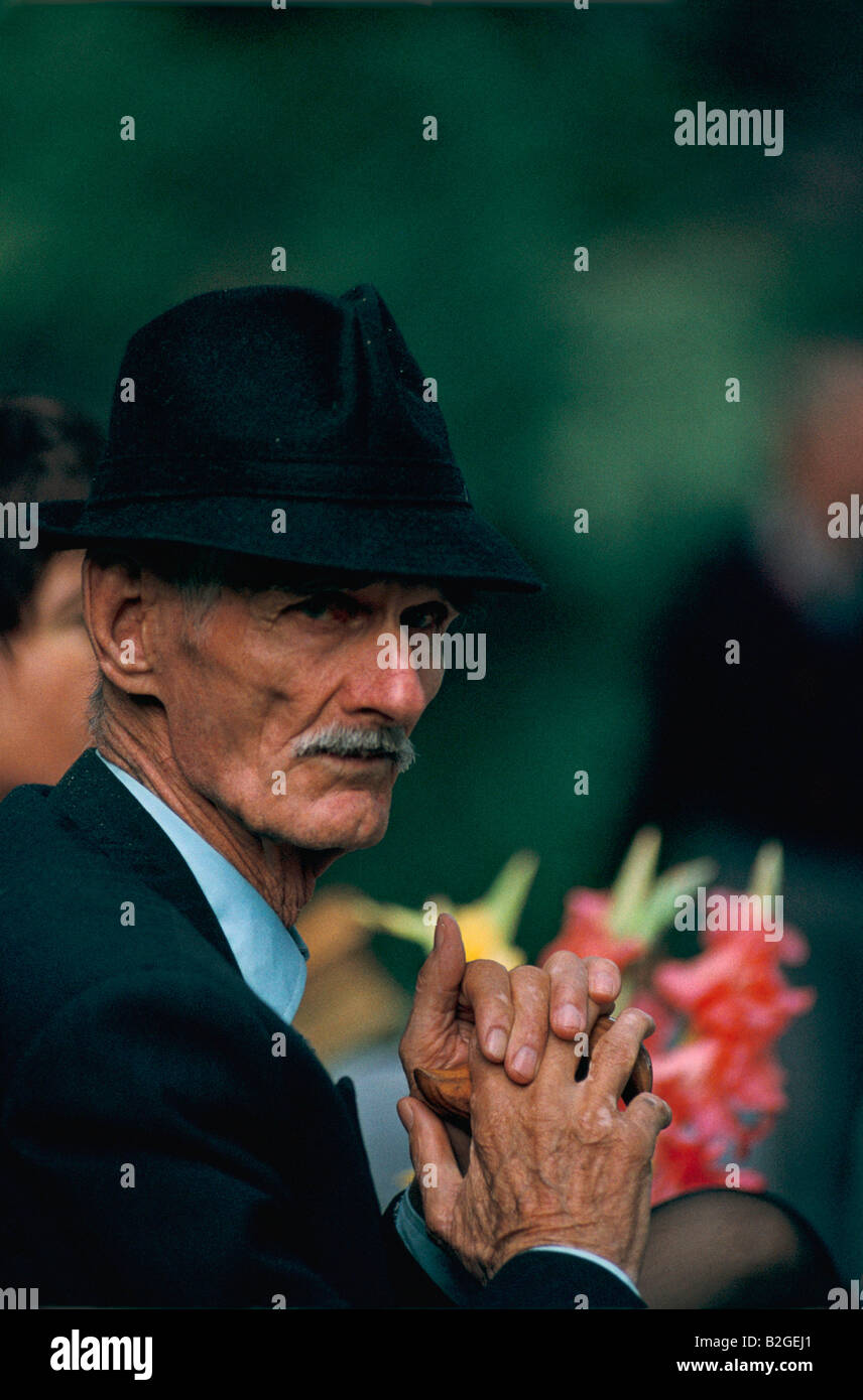 Old man with fedora hat  Vienna Austria Stock Photo