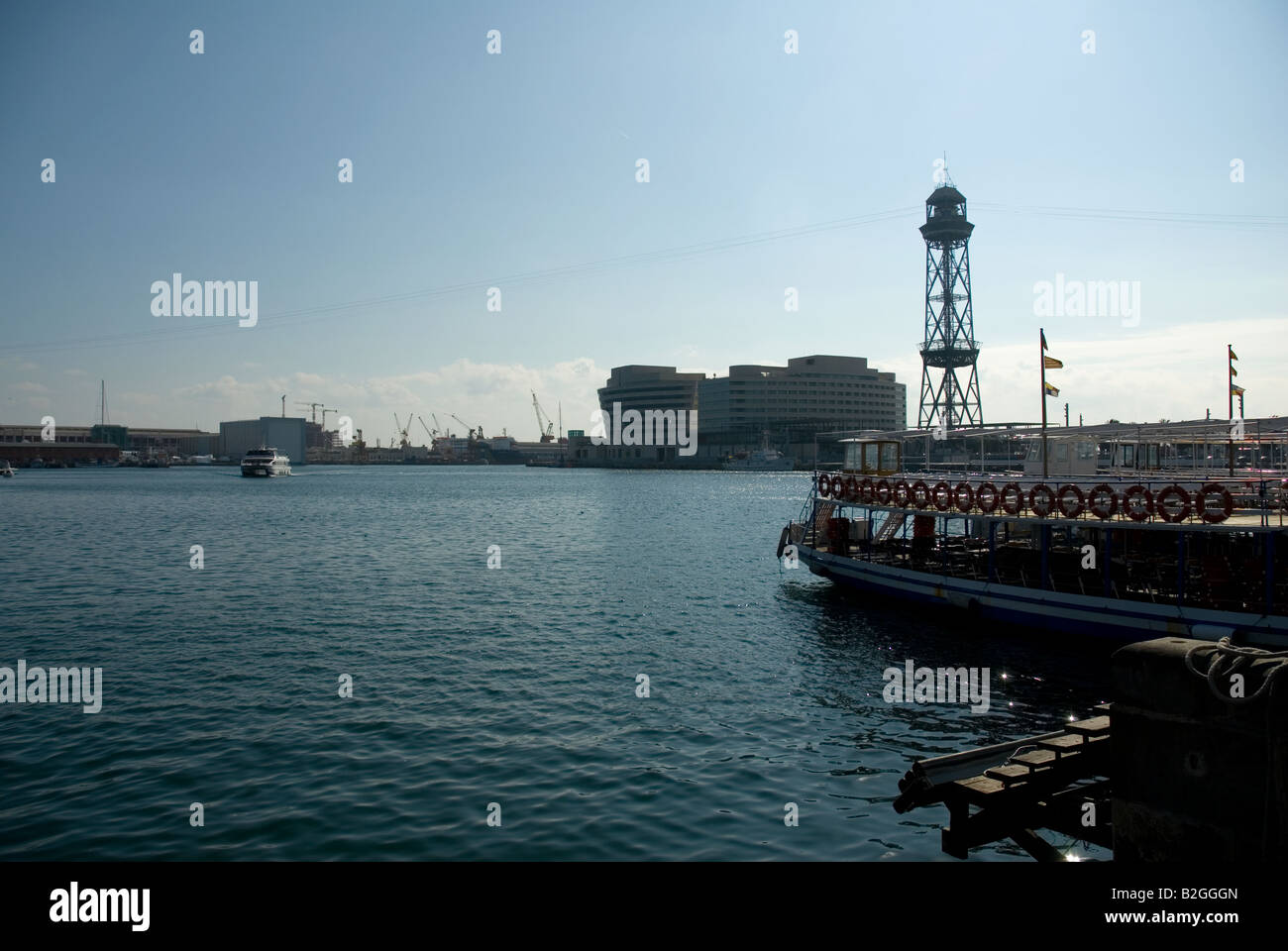 Rambla de Mar Port Vell Barcelona Spain Stock Photo