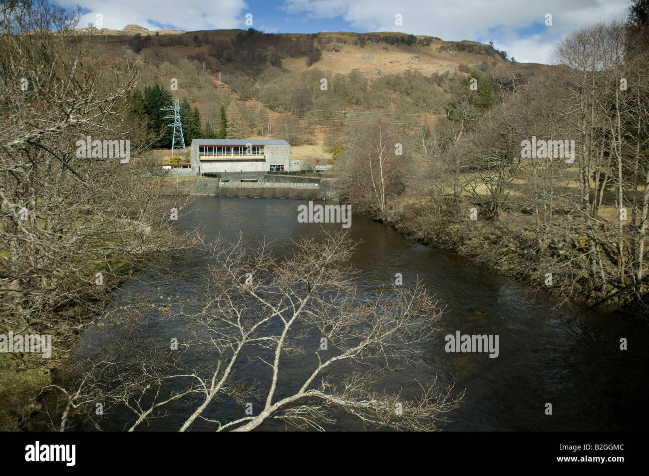 Hydro power station in Glen Lyon, Scotland Stock Photo