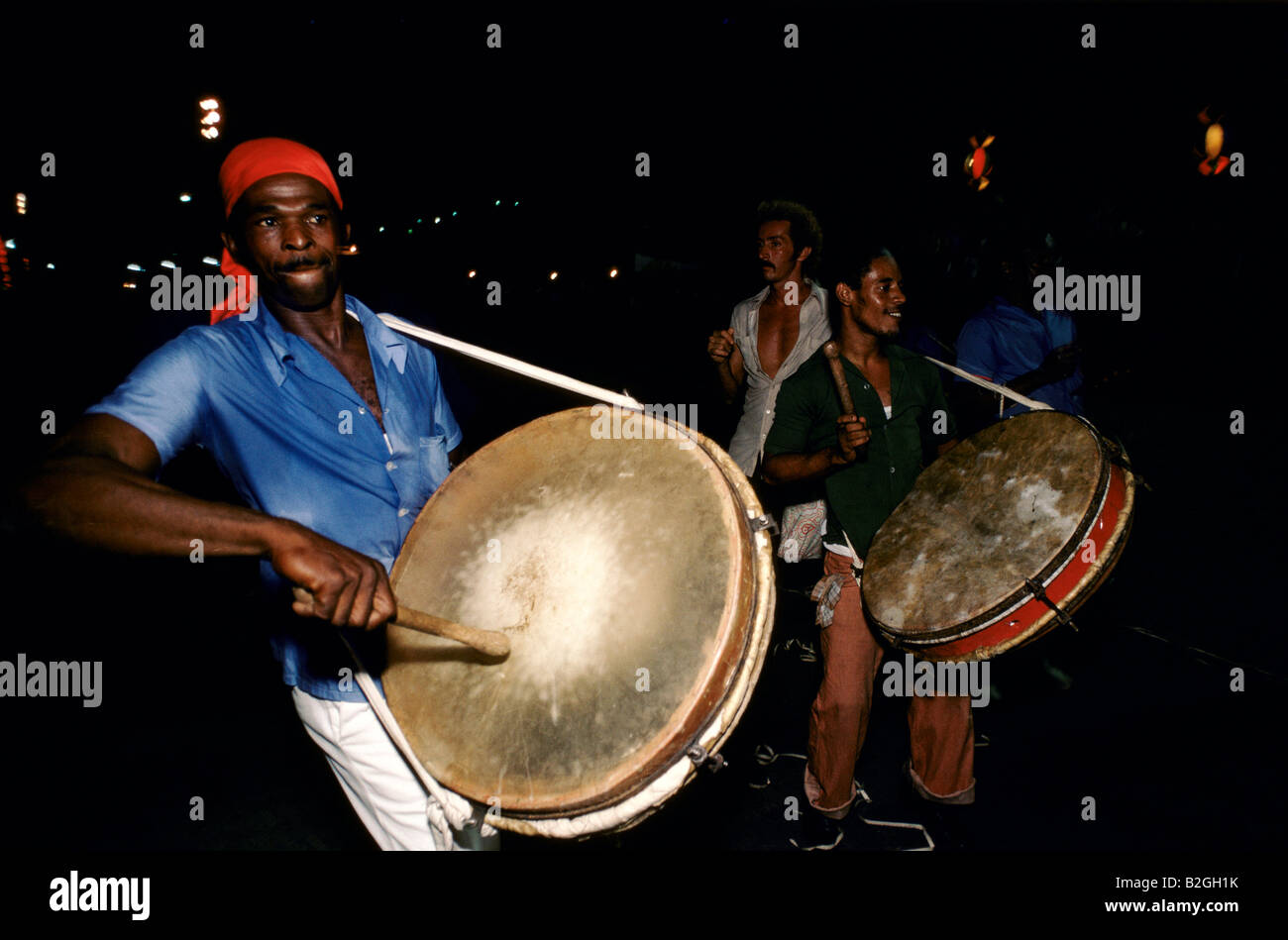 drummers at santiago carnival cuba Stock Photo