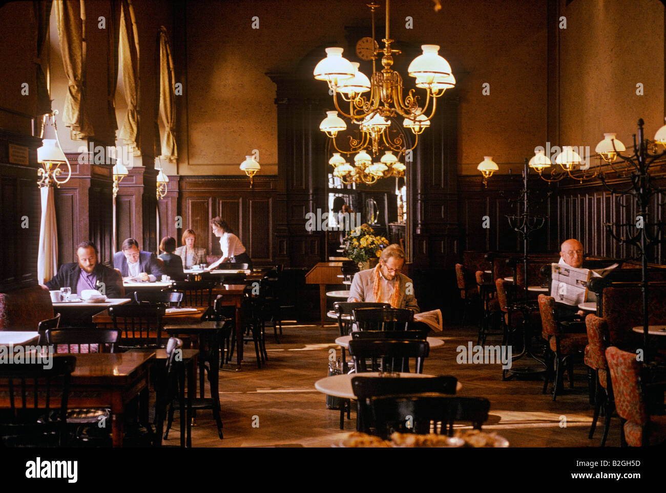 diners inside cafe sperl vienna Stock Photo