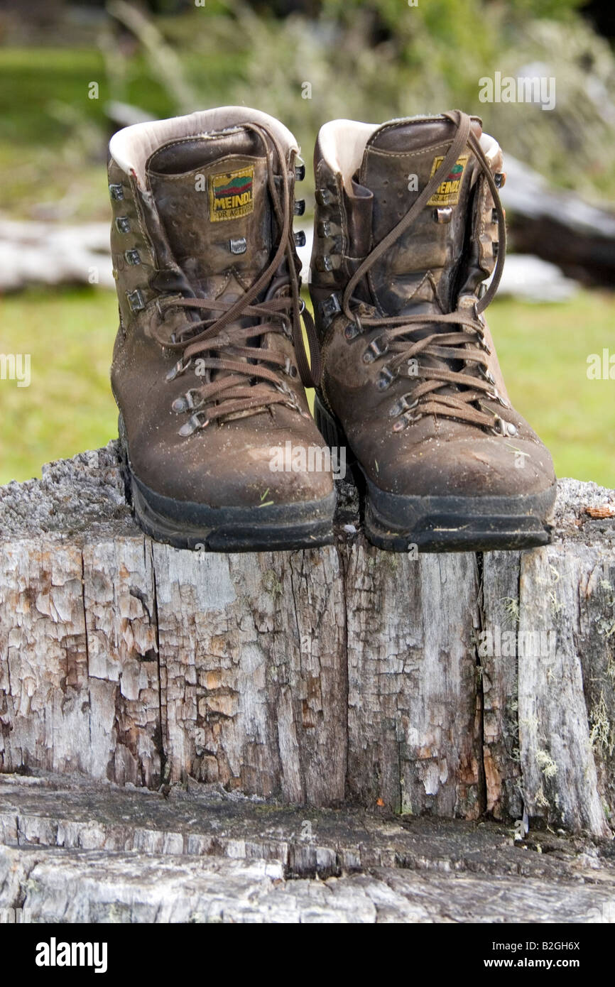 tramping boots walking boots walking tour shoes outdoor still life Stock  Photo - Alamy