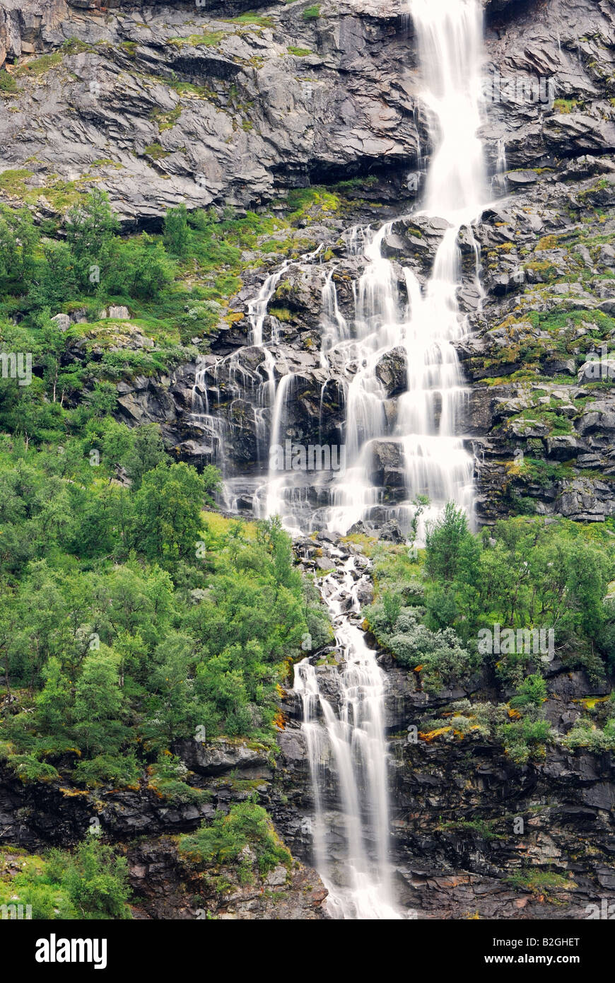 waterfall cascade stora sjoefallet np lapland laponiea sweden Stock